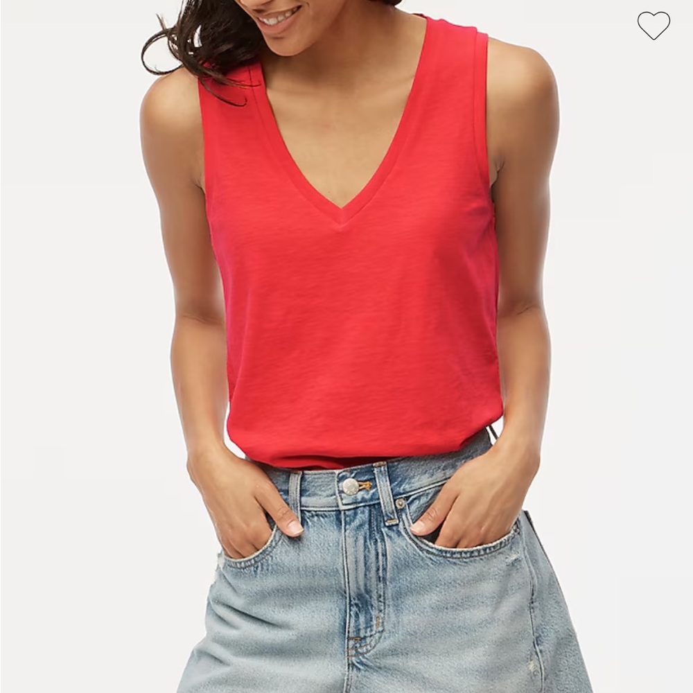Vintage slub cotton V-neck tank top — XL